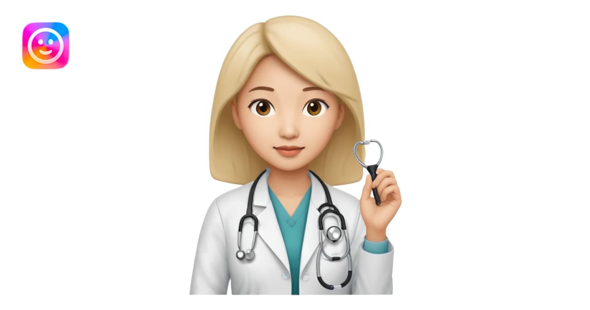 asian woman doctor with stethoscope removal emoji | AI Emoji Generator
