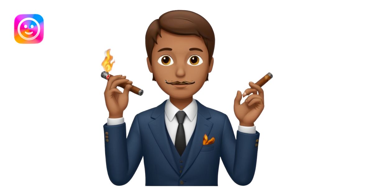no smoking sign with a man who smoks cigar emoji | AI Emoji Generator