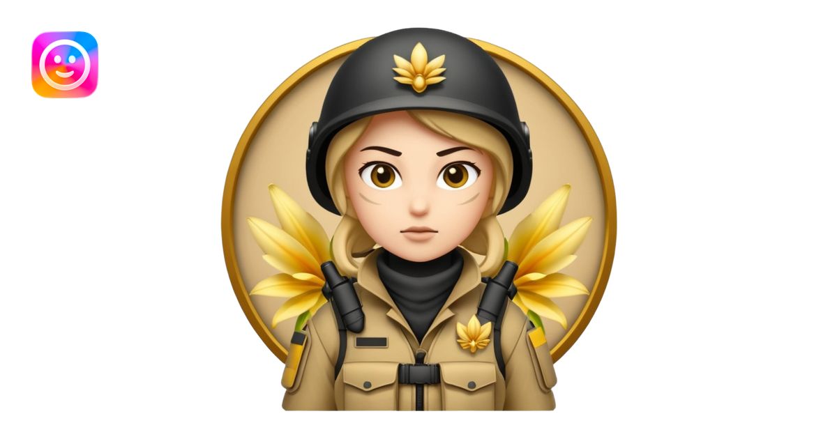 Special force unit with golden lily sign emoji | AI Emoji Generator