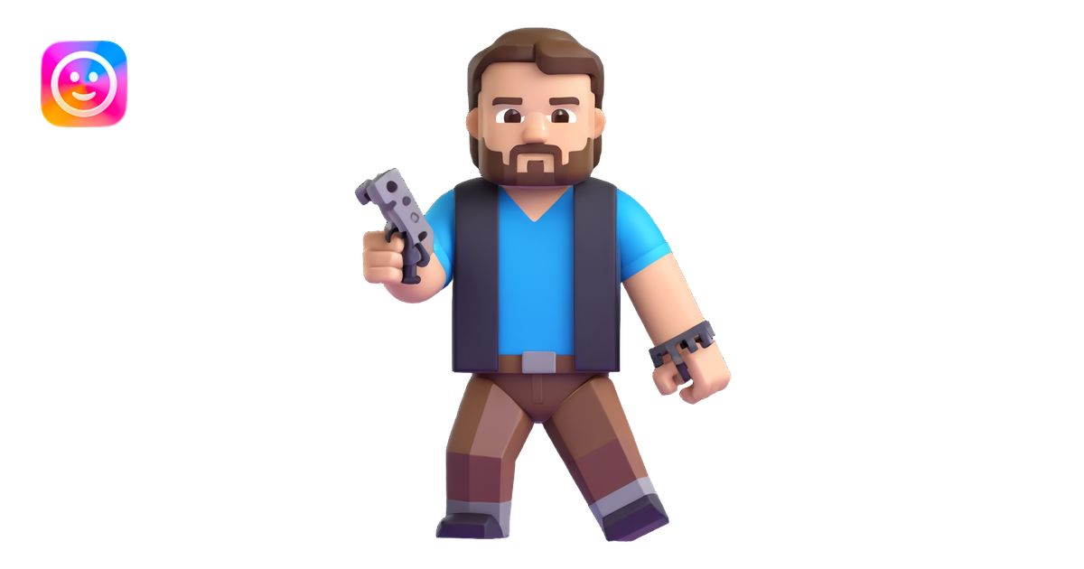Jack Black as Steve from Minecraft movie emoji | AI Emoji Generator