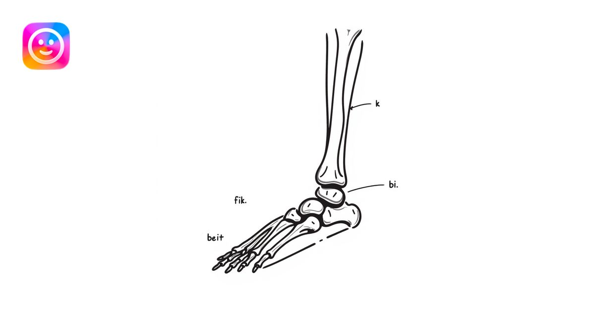 detailed foot skeleton diagram with labels emoji | AI Emoji Generator