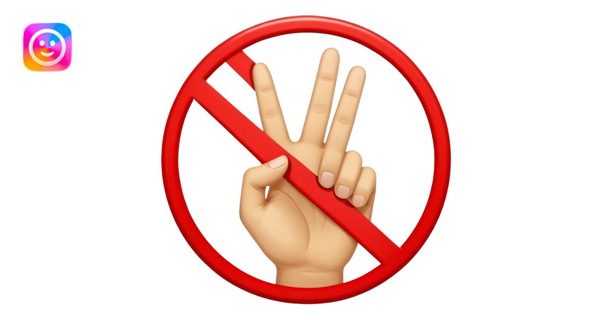 invented traffic sign: red circle with two fingers crossed in X ...