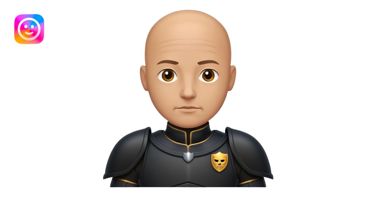 bald armed guards black armour emoji | AI Emoji Generator
