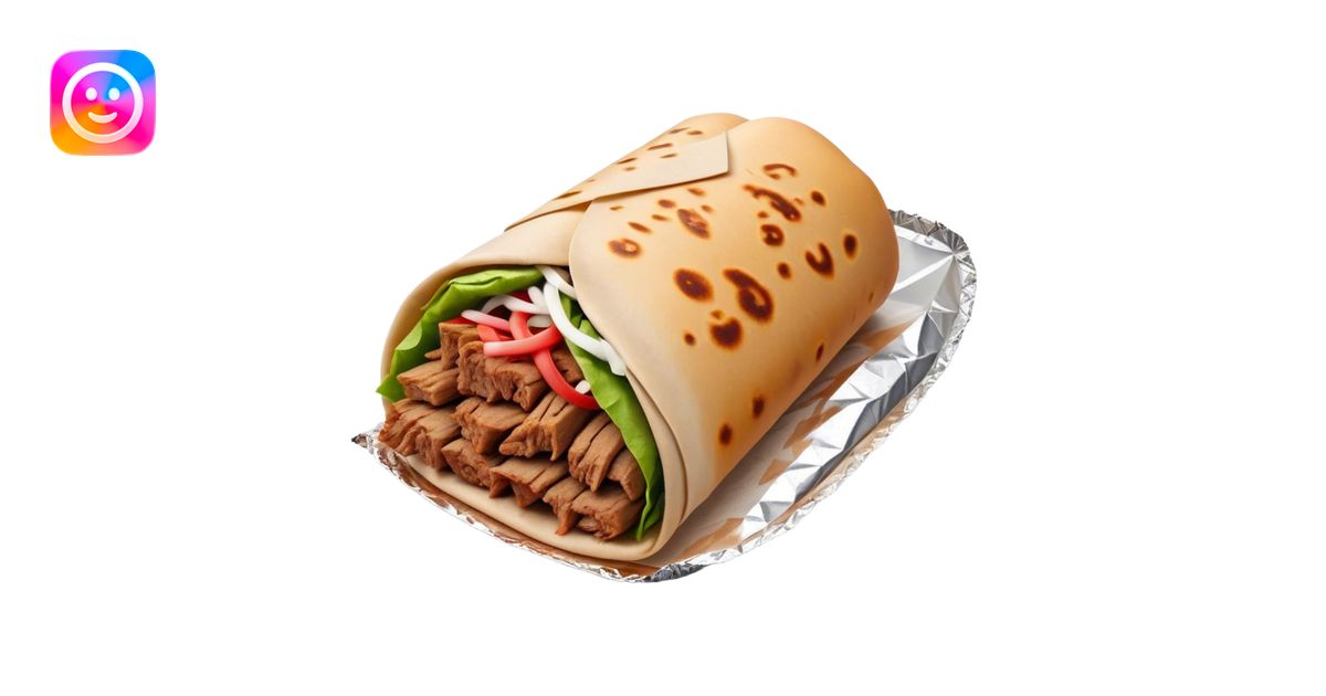 Doner Kebab Cinematic Realistic Doner Kebab Dish Emoji, depicted as ...