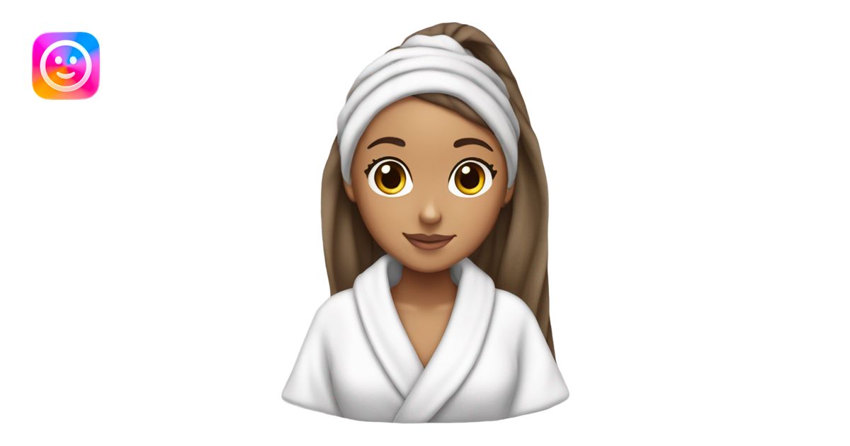 ariana grande in bath robe with hair towel emoji | AI Emoji Generator