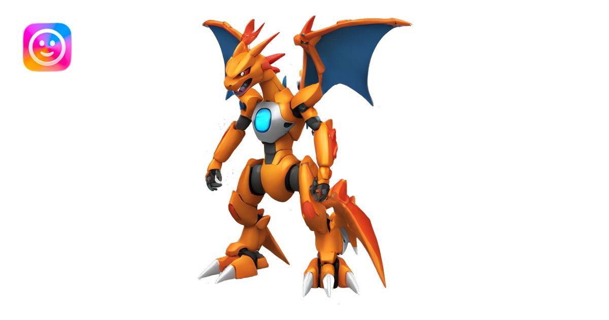 Mechanical Guilmon-Charizard-Medabot-Mecha full body emoji | AI Emoji ...