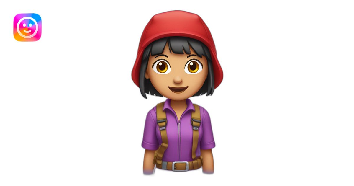 adventure dora using a red christmas hat emoji | AI Emoji Generator