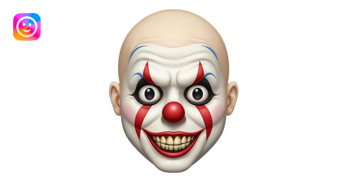 Art the clown (bald mim) Terrifier movie emoji | AI Emoji Generator