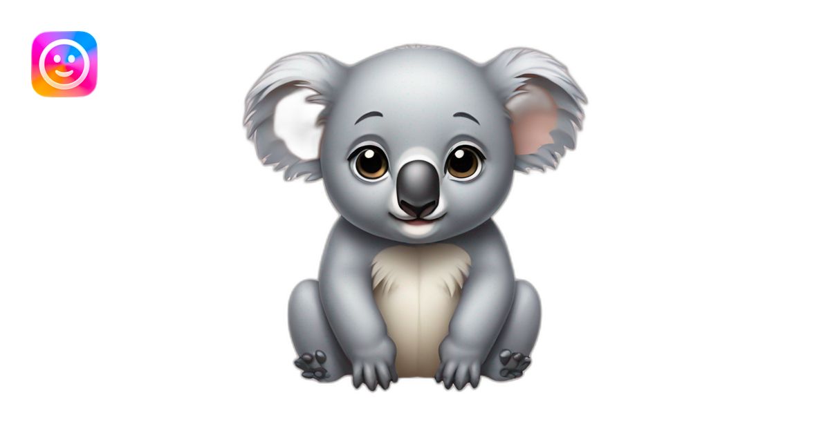 Baby koala with a sad face emoji | AI Emoji Generator