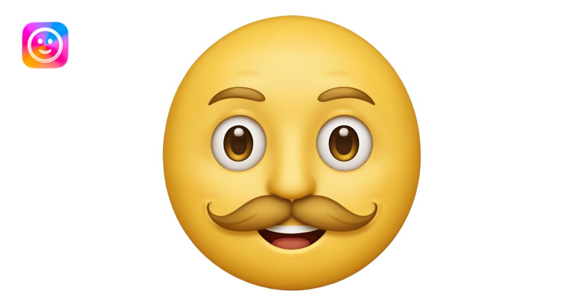 Mustache on a normal yellow smiley with no dimple and more masculine ...