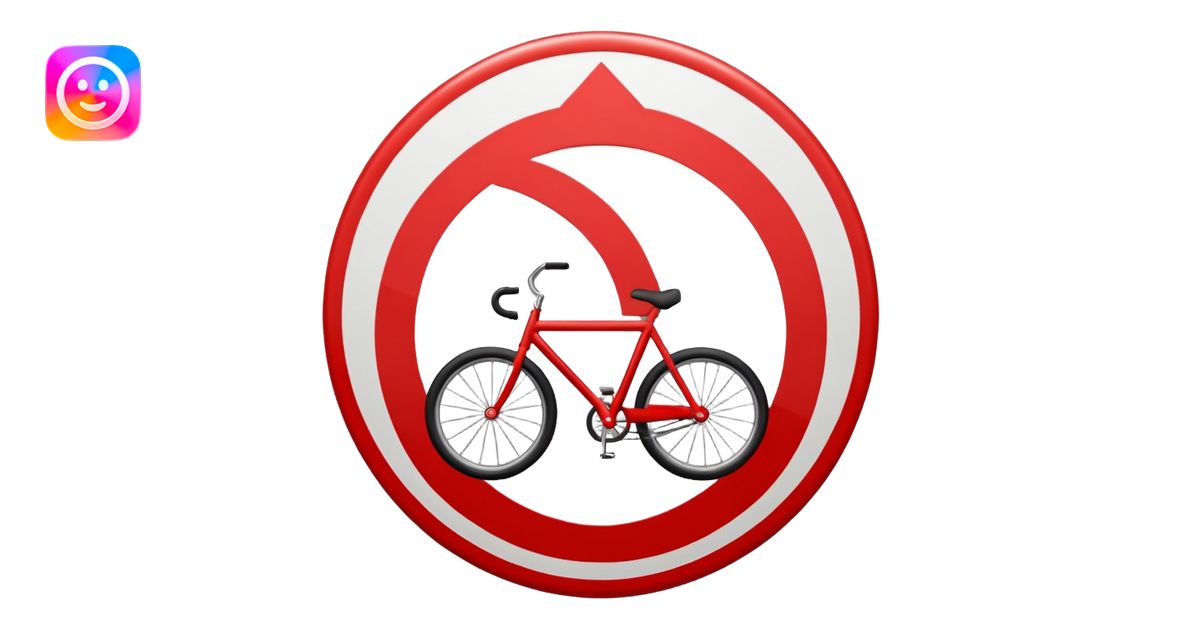 traffic sign style emoji indicating no riding bicycle emoji | AI Emoji ...
