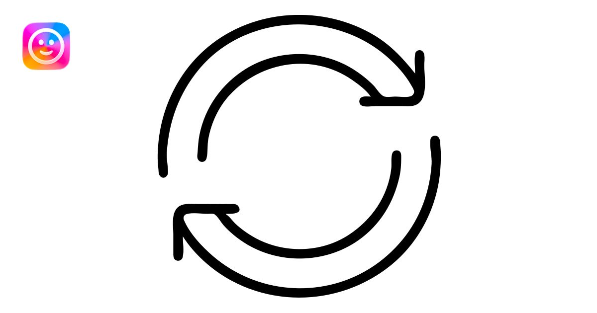 anticlockwise rotate symbol, two curved arrows forming a loop, outline ...