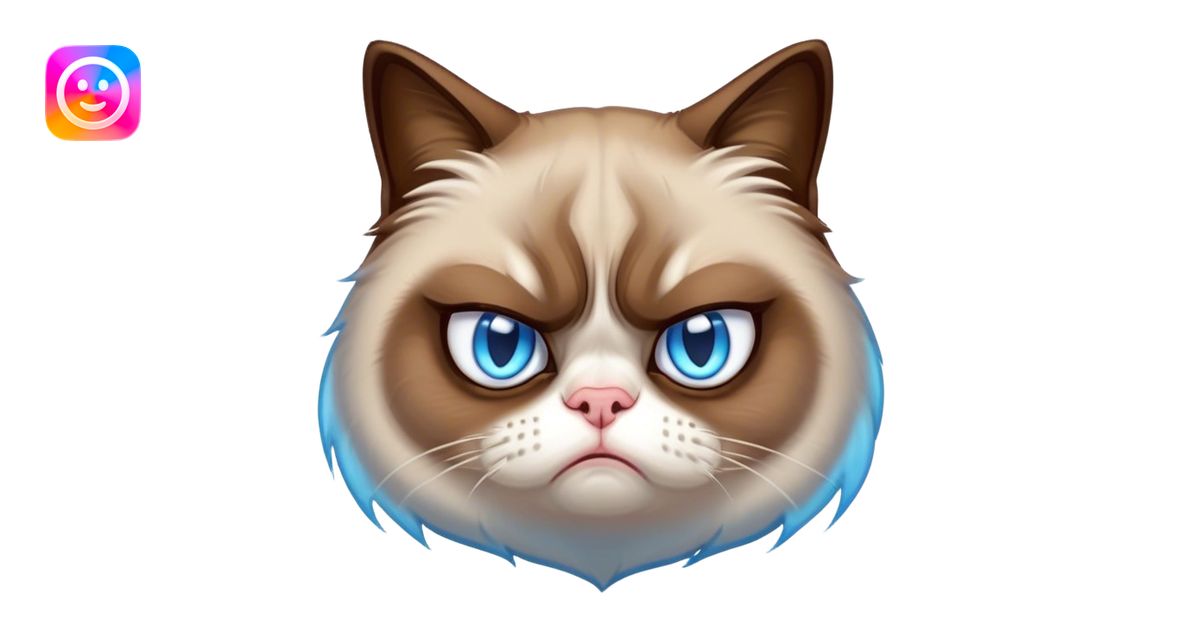 Cinematic Meme-Worthy Grumpy Cat meme Portrait Emoji, Head held high ...