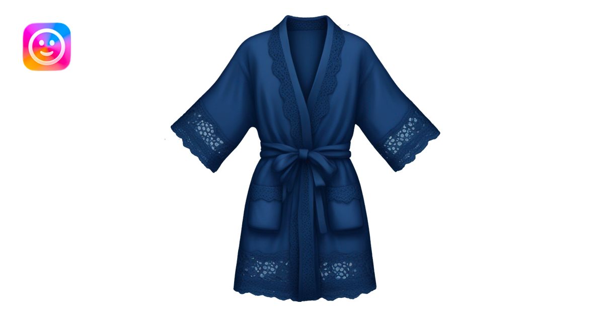 Navy blue lace robe emoji | AI Emoji Generator
