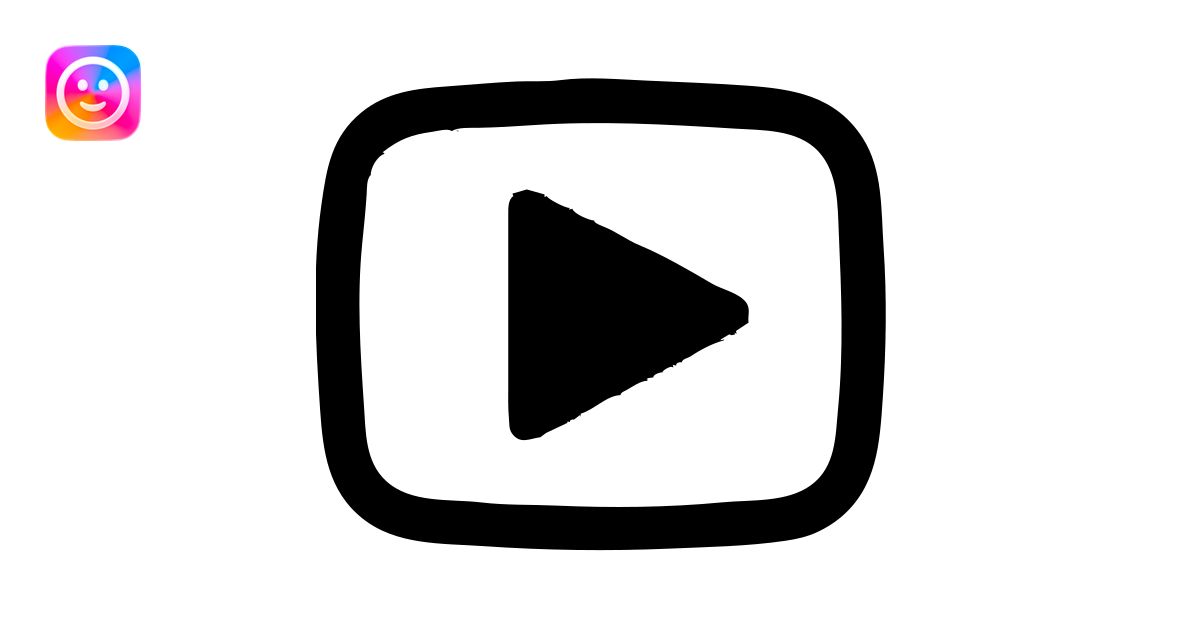 YouTube logo, rectangle with rounded corners and play button in the ...