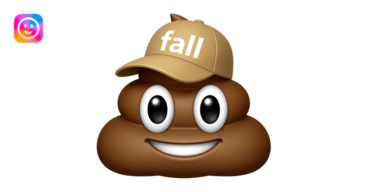 Caca qui dit chute avec chapeau emoji | AI Emoji Generator