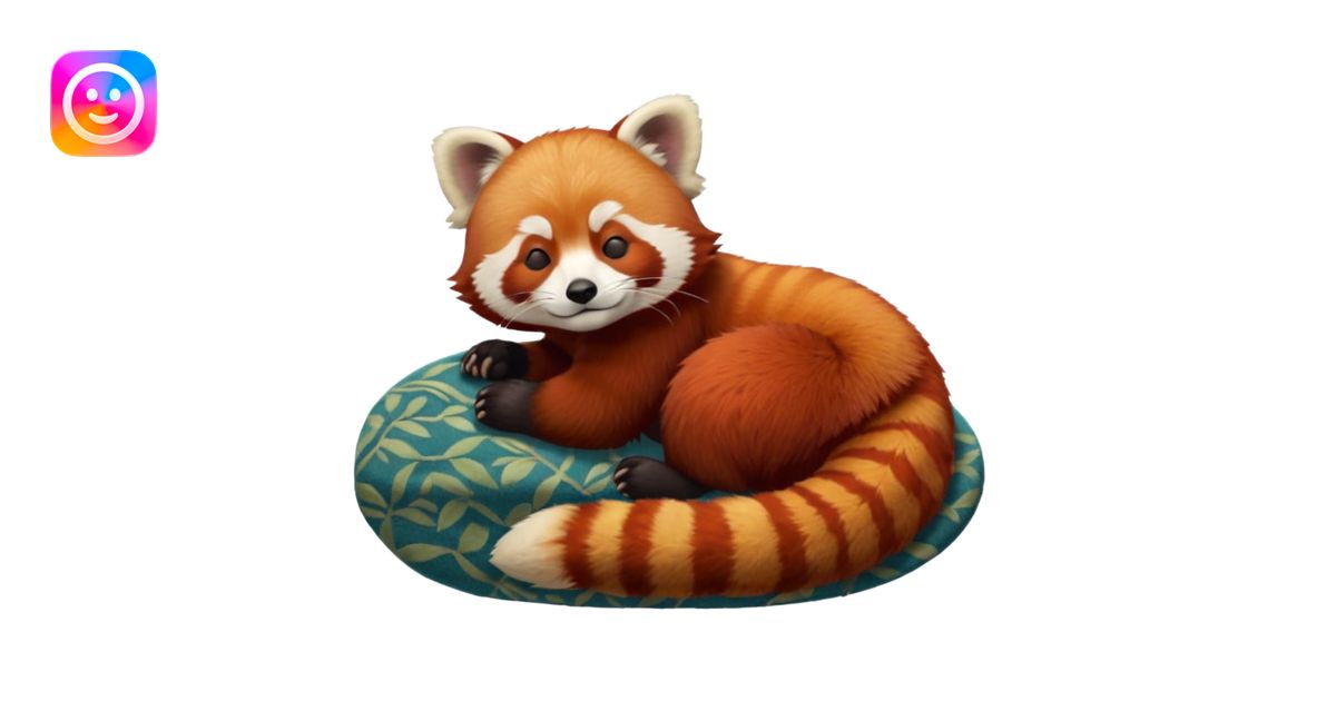 furry, hyperealistic, detailed red panda with its eyes closed napping ...