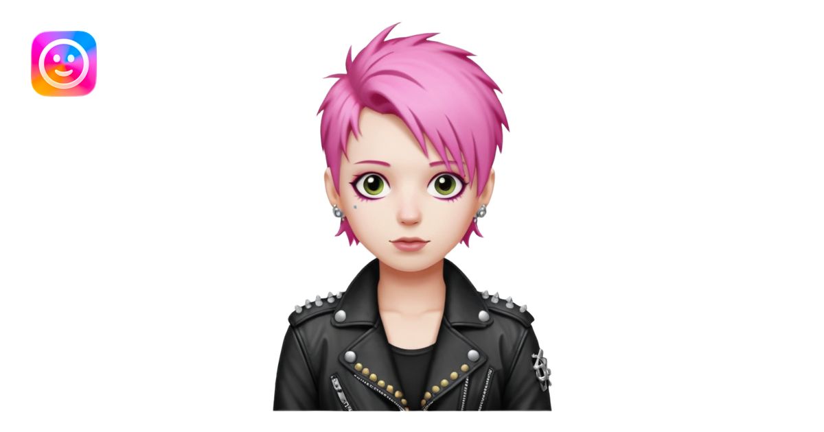 Punk mozart, pink hair emoji | AI Emoji Generator