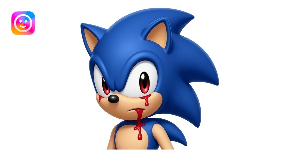Sonic EXE, sonic with black eyeballs and red pupils and blood streaming ...