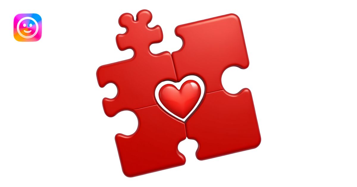 puzzle piece fitting with another and heart emoji | AI Emoji Generator