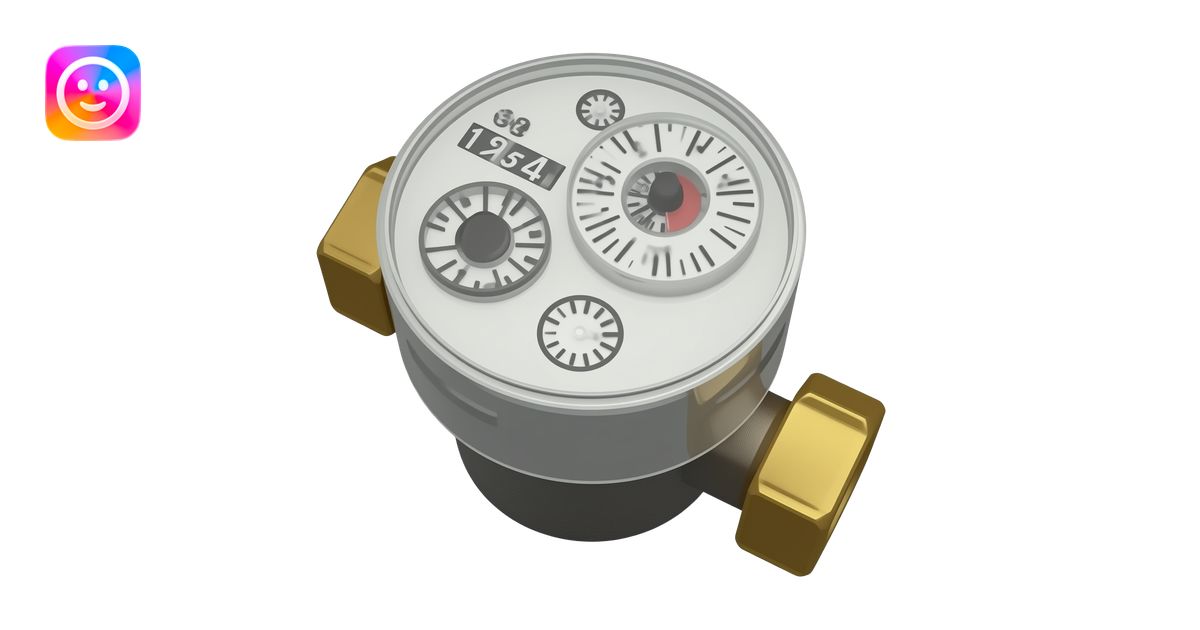 Mechanical water meter top view emoji | AI Emoji Generator