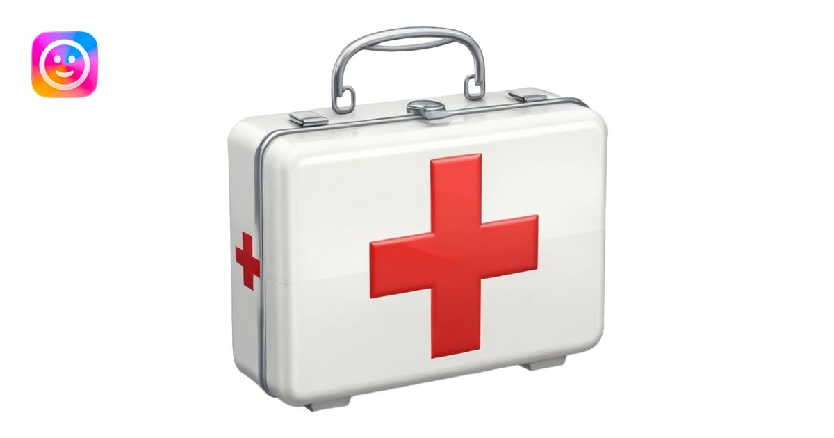 First Aid Kit box with red cross emoji | AI Emoji Generator