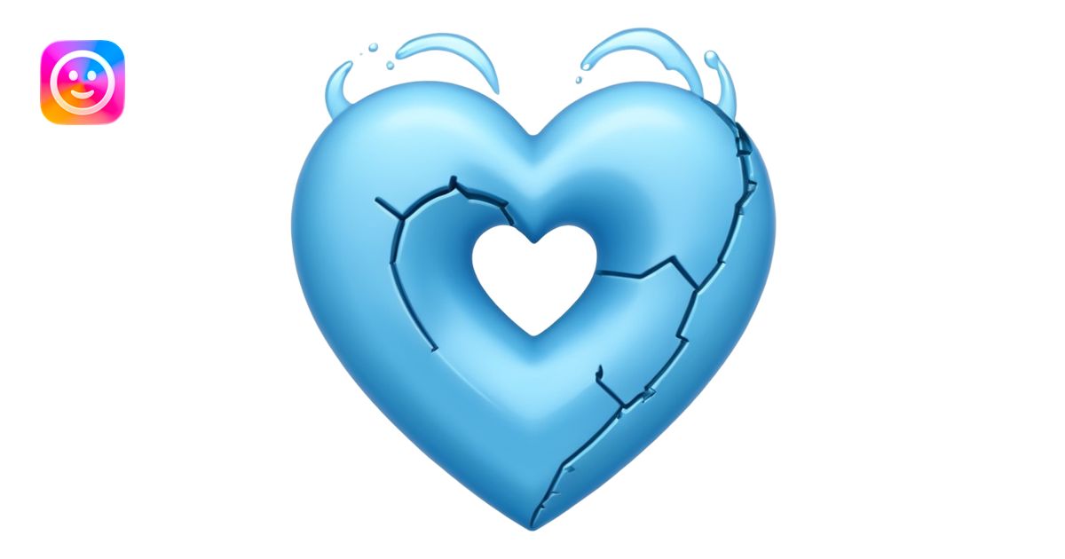 Emoji azul claro corazón roto emoji | AI Emoji Generator