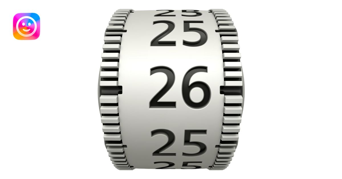 mechanical counter dials, real numbers emoji | AI Emoji Generator