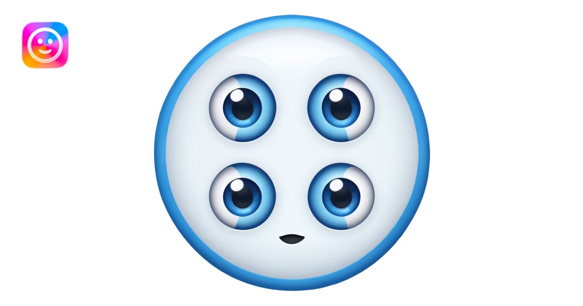 two separate cartoon eyes, simple and friendly emoji | AI Emoji Generator