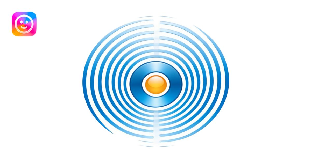 iOS-style 3D emoji: concentric curved sound waves radiating outward ...