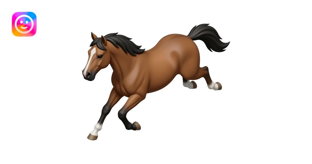 realistic horse running top view isometric emoji | AI Emoji Generator
