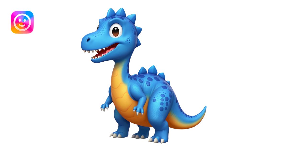 Bluey riding a dinosaur emoji | AI Emoji Generator