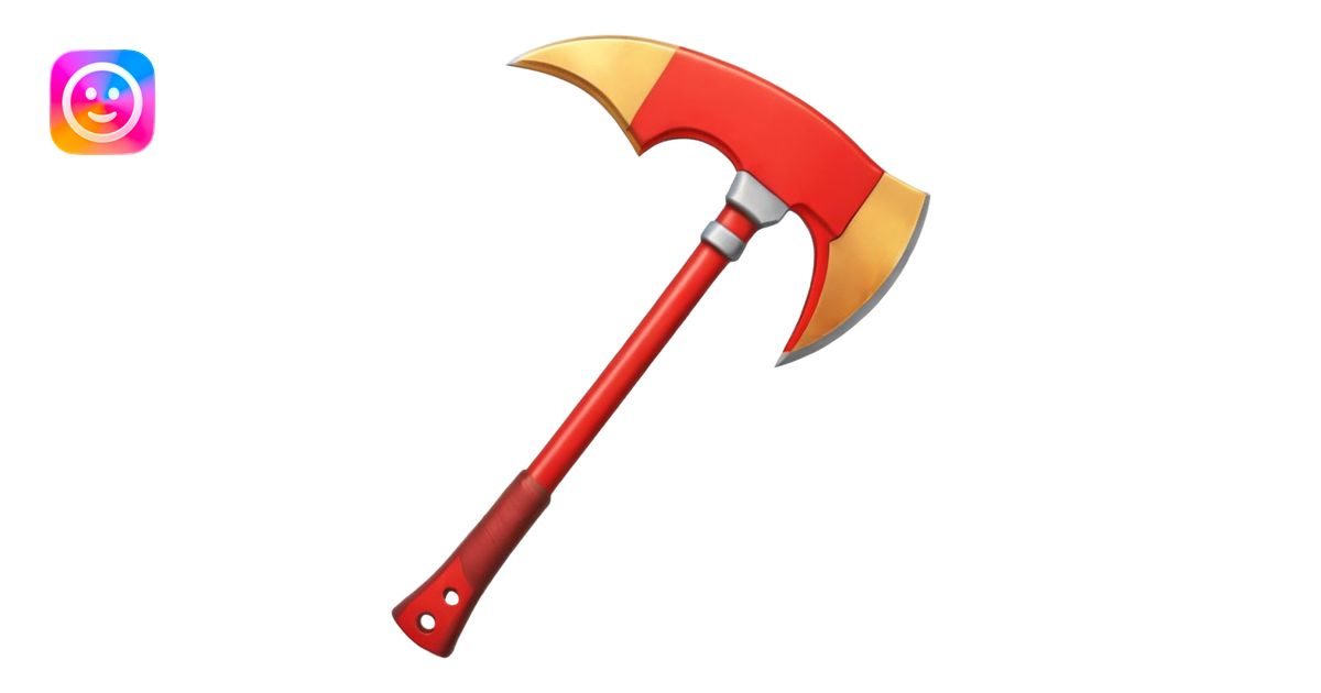 A Axe – bright red fire axe emoji | AI Emoji Generator