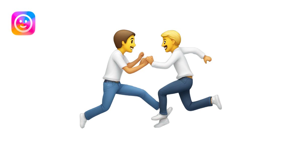 Giving an encouraging kick in the fanny emoji | AI Emoji Generator