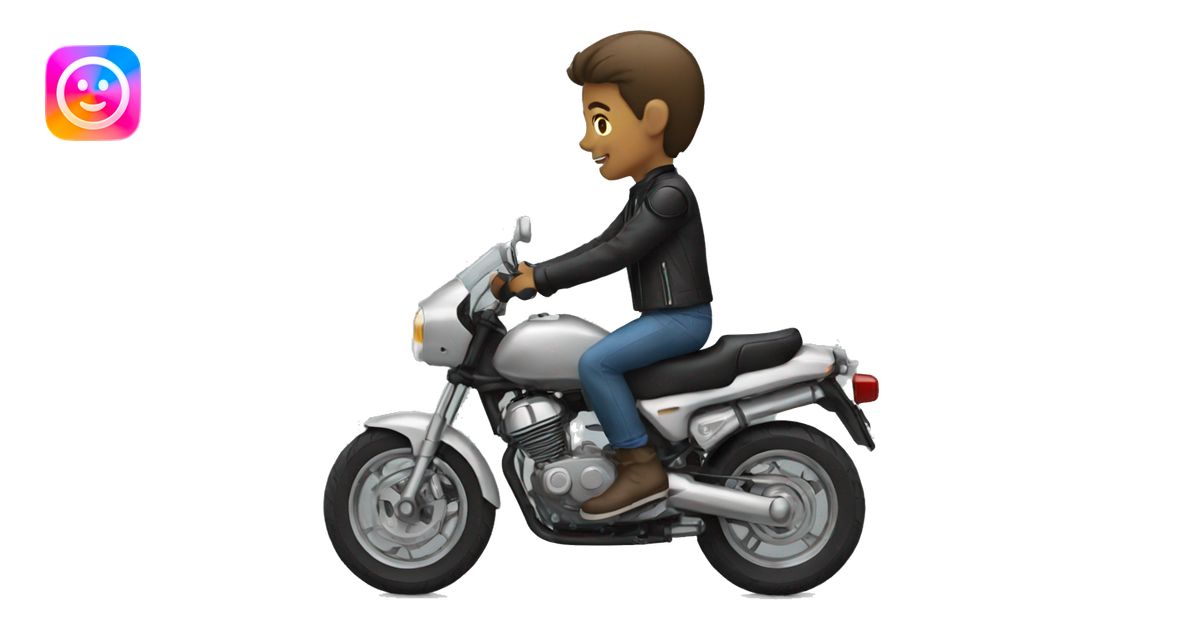 boy riding a motorcycle emoji | AI Emoji Generator