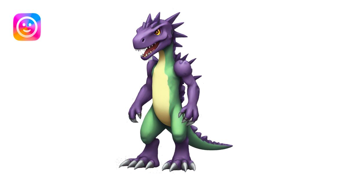 Cool Edgy Digimon-Fakemon-Dinosaur with edgy markings full body emoji ...