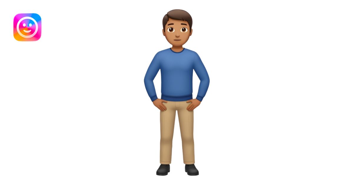 Side view of Man standing with his hands on his hips emoji | AI Emoji ...