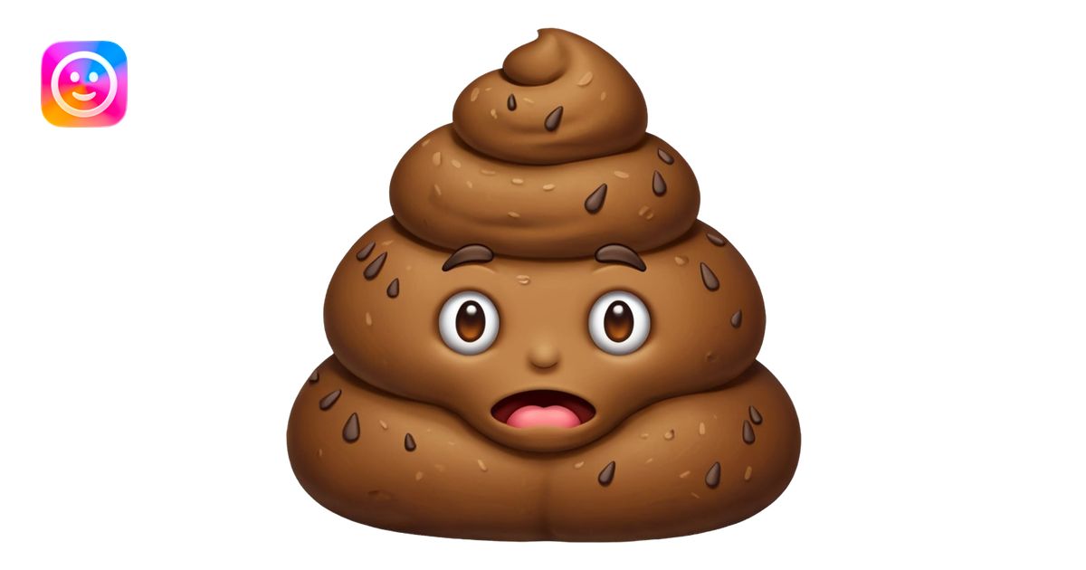 Poop with a frown emoji | AI Emoji Generator