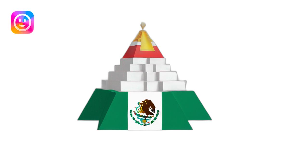 bandera de mexico y la piramide de chichen itza emoji | AI Emoji Generator