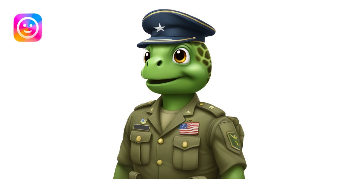 Turtle saluting military emoji | AI Emoji Generator