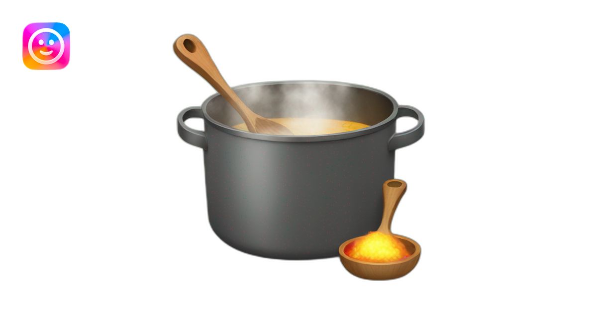 upside down cooking pot hitting game wooden spoon emoji | AI Emoji ...