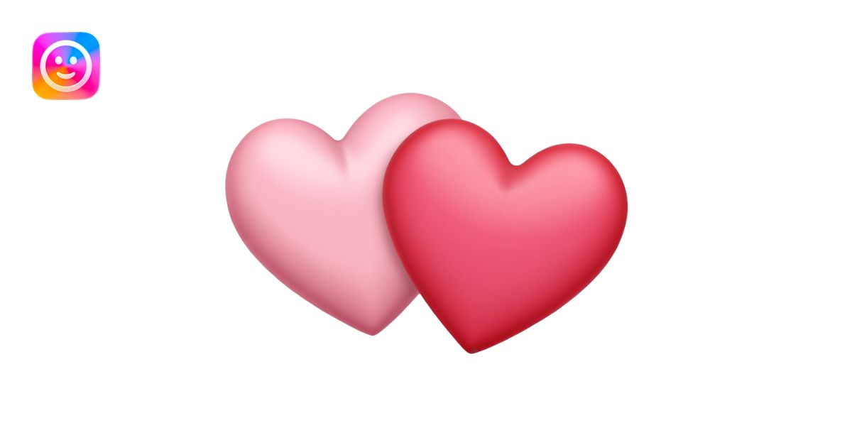 one pink heart and one red heart emoji with subtle sakura petal texture ...