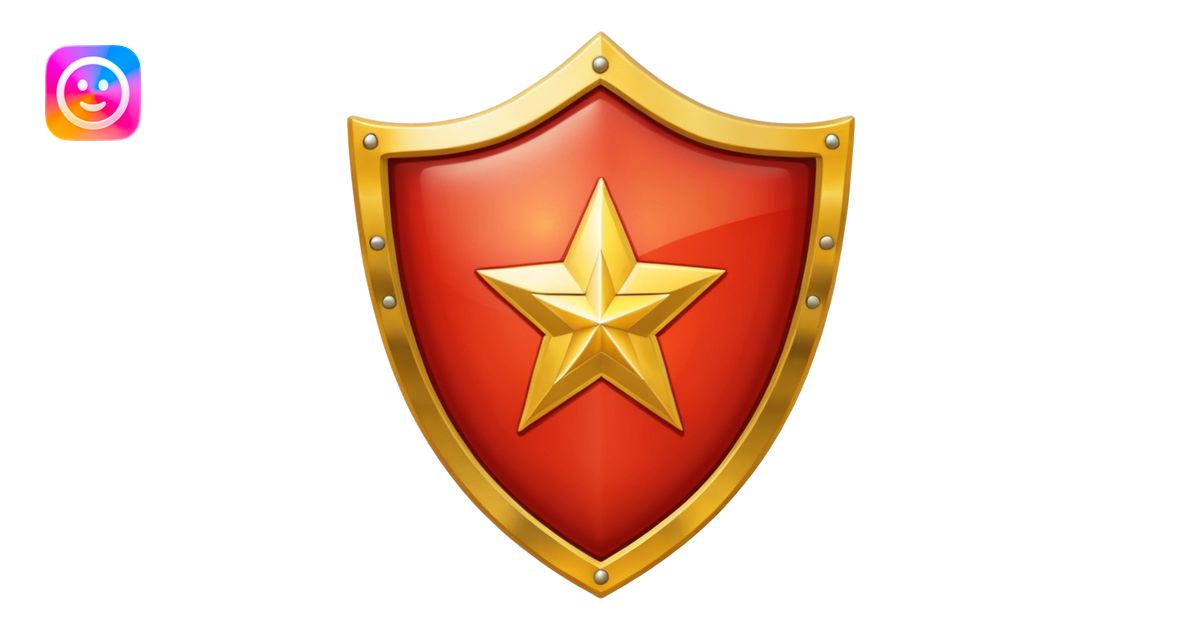 a shiny shield with the USSR flag inside emoji | AI Emoji Generator