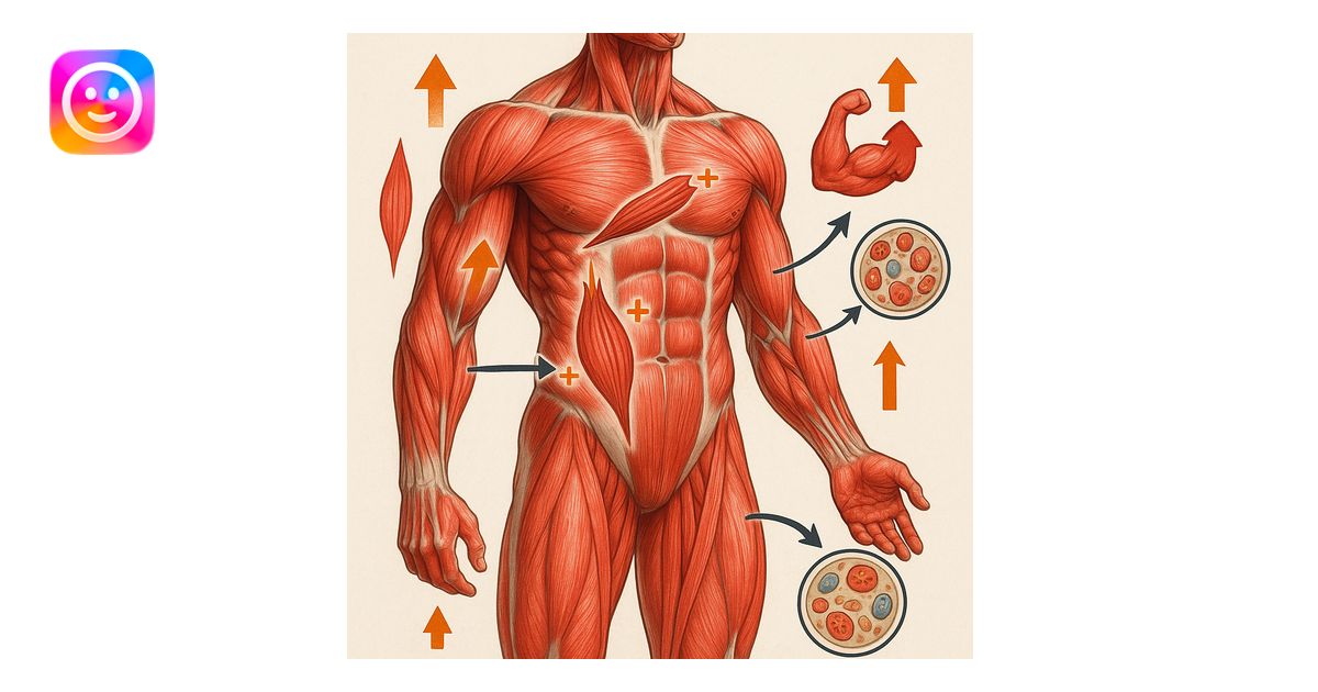 hyper realistic illustration showing various large and small muscles of ...