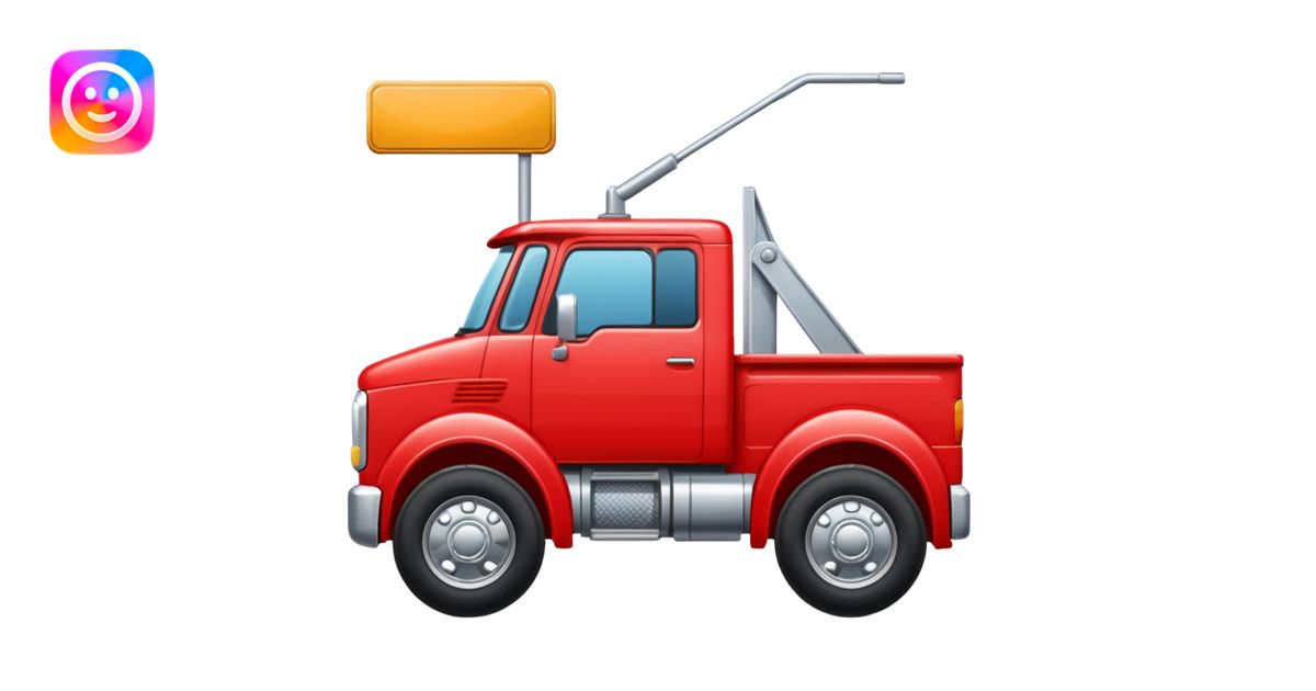 A new red truck with a "TIR" plate emoji | AI Emoji Generator