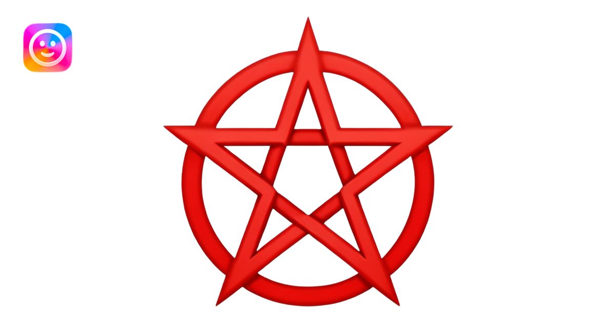 Inverted (point facing down), encircled pentagram, red. One circle, no ...