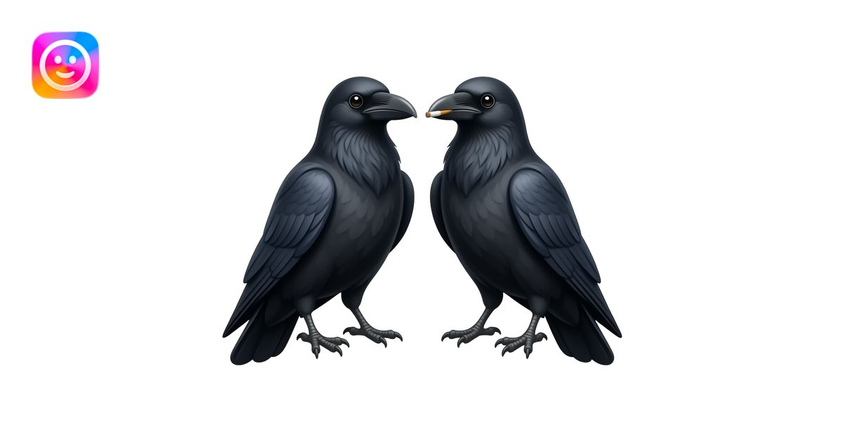 make me a emoji that has two crows smoking pot and it says crni cerak ...