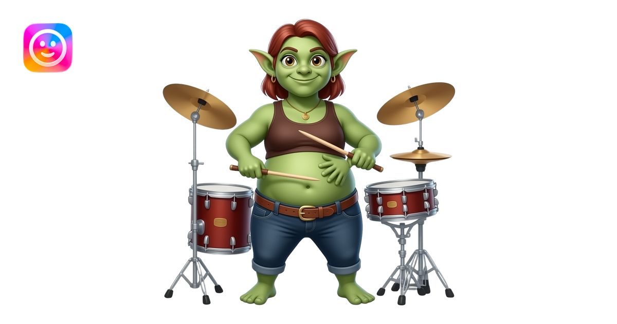 A female goblin is fat & full after she had a scrumptious lunch,while ...