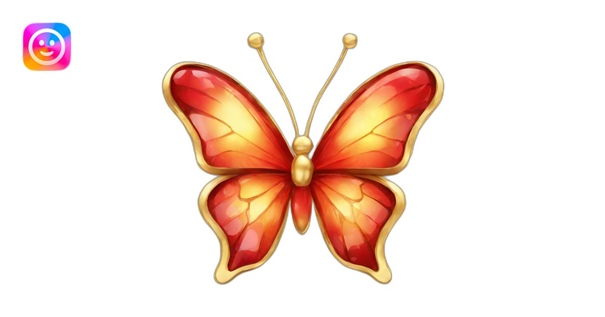 Gold And Red Crystal Butterfly Jewel Emoji AI Emoji Generator