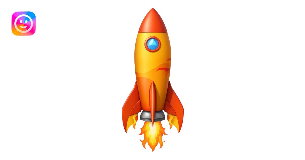create a imoji showing rocket going in south east direction with proper ...